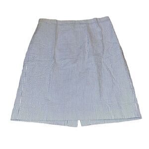 Women's J.Crew Blue & White Striped Seersucker Pencil Skirt